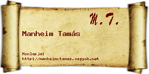 Manheim Tamás névjegykártya